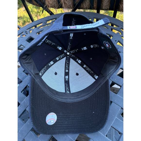 New Era 9FORTY New York Yankees Adjustable Baseball Cap Navy Blue - Picture 4 of 4